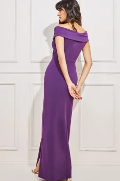 Women * Scuba Bardot Wrap Maxi Dress