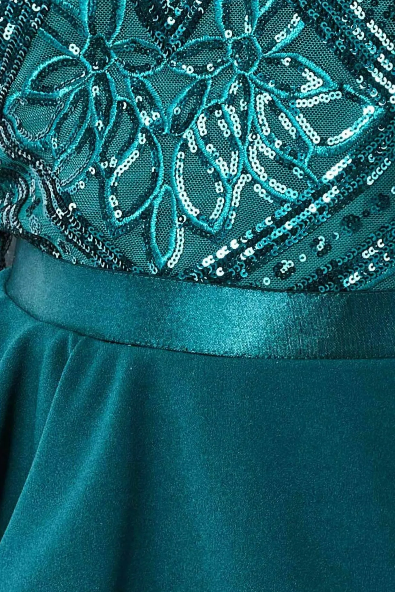 Women * Sequin Bodice With Front Frill Midi Dress