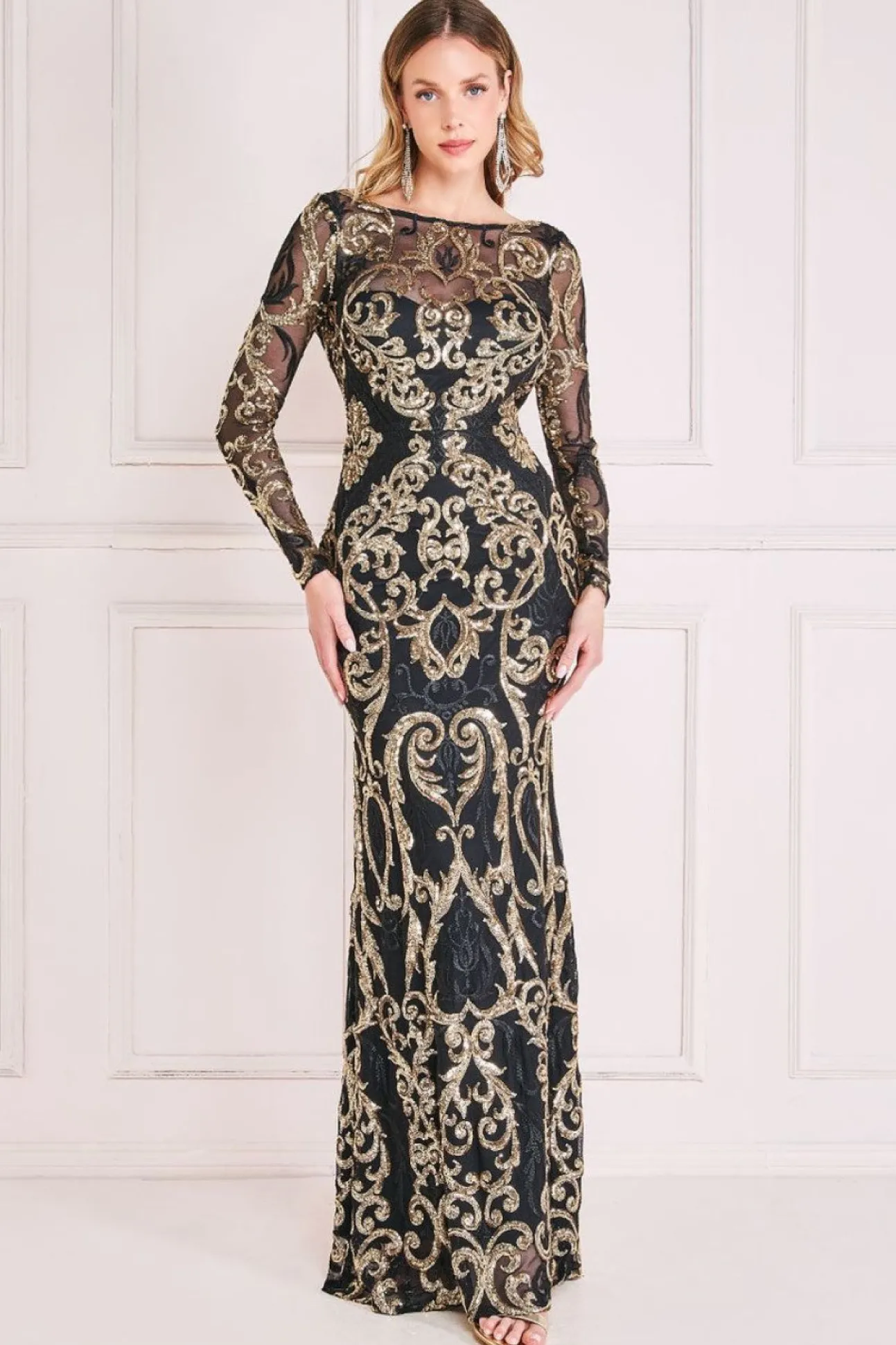 Women * Sequin Cowl Back Maxi