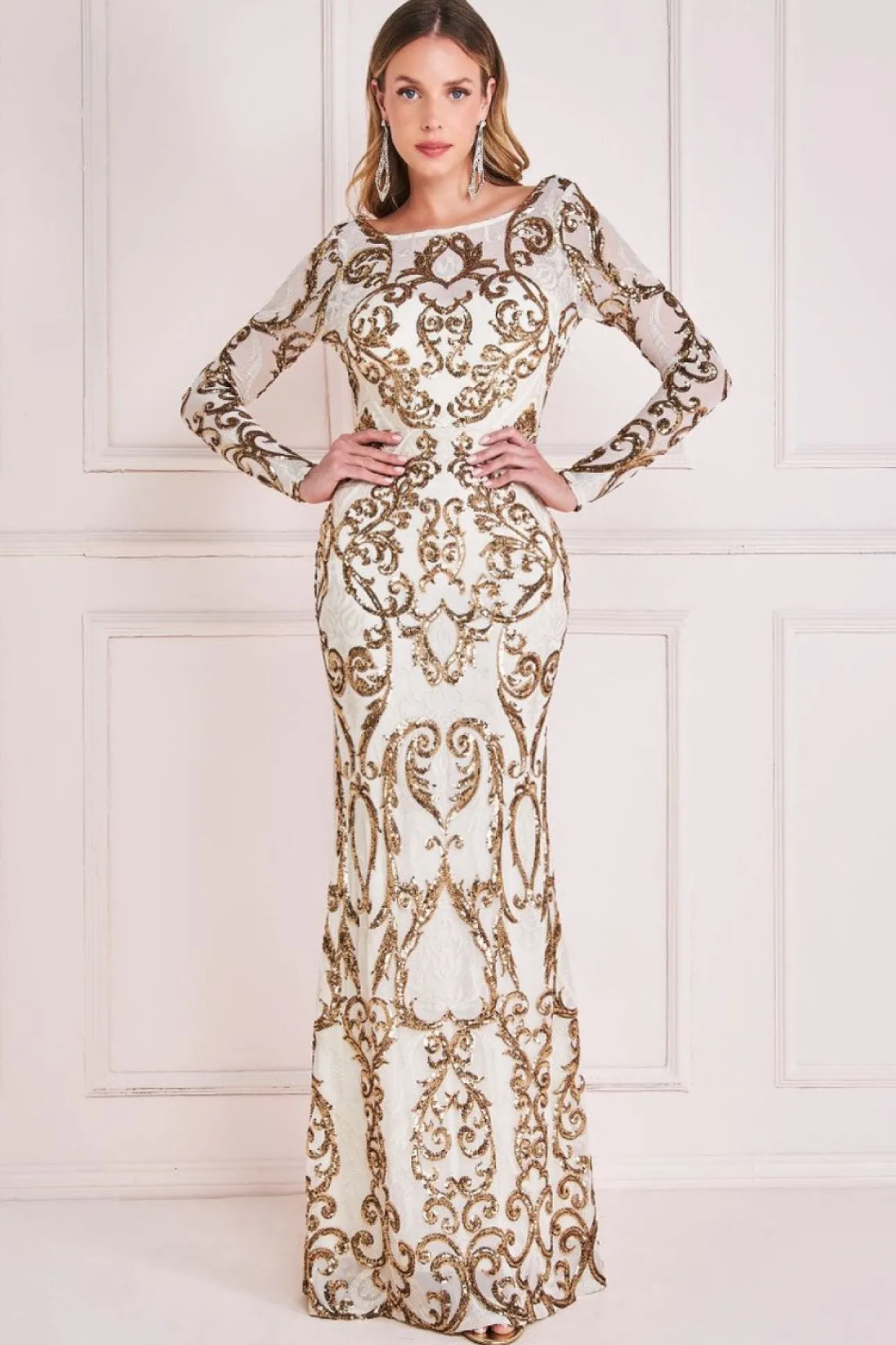 Women * Sequin Cowl Back Maxi
