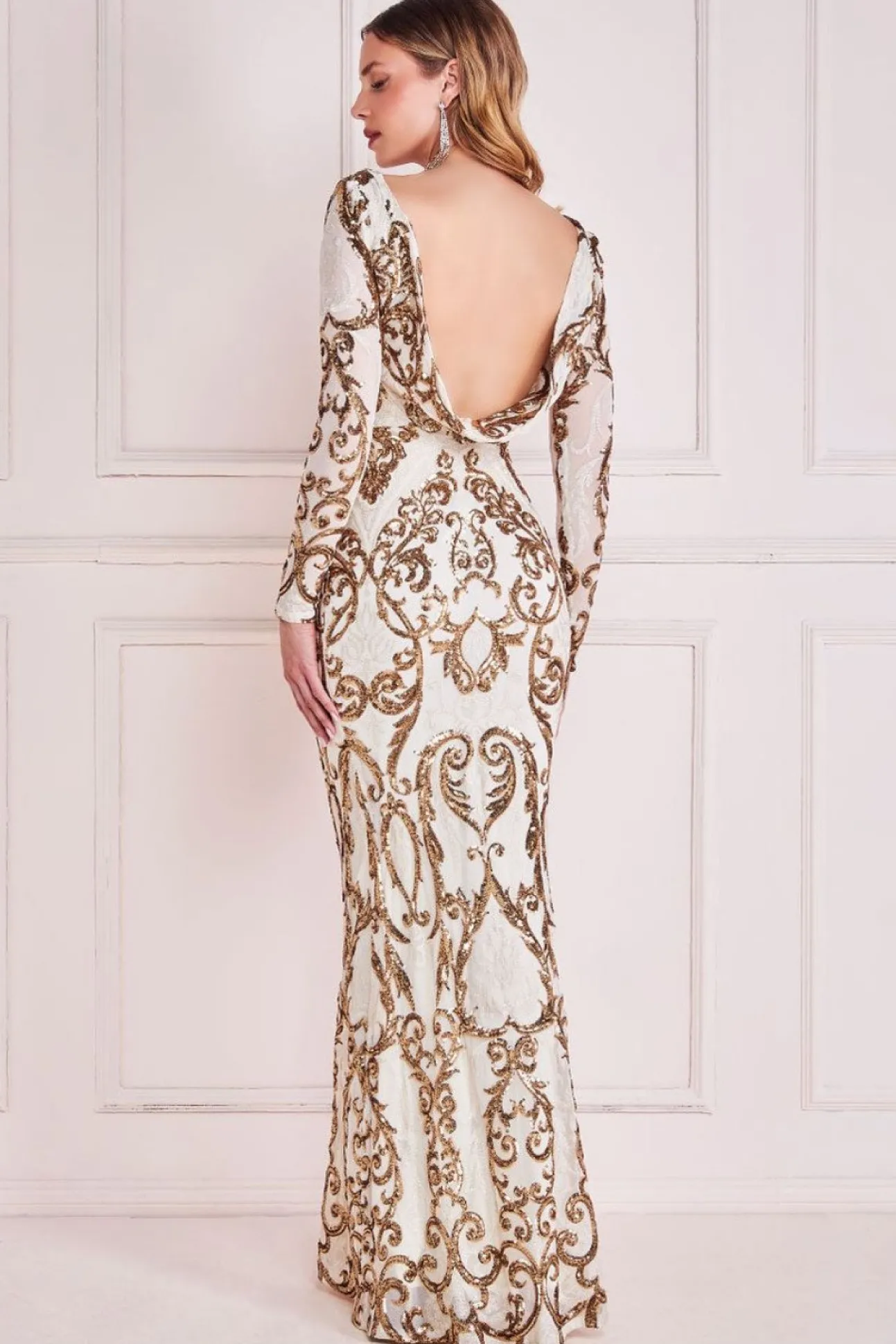 Women * Sequin Cowl Back Maxi