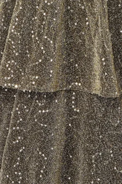 Women * Sequin Lurex Tiered Maxi Dress