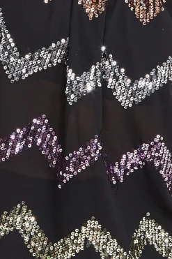 Women * Sequin Zig Zag Bardot Top
