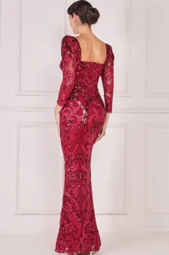 Women * Square Neck Scalloped Lace Maxi