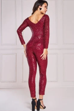 Women * Stripe Sequin Jumpsuit