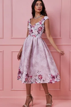 Women * Sweetheart Floral Midi Dress