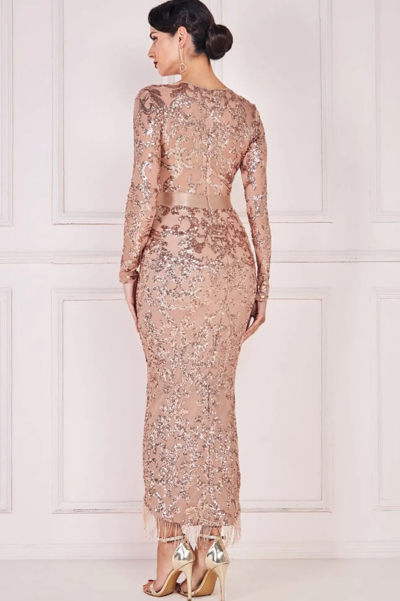 Women * Tassel & Sequin Maxi With Front Split