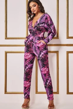Women * Tropical Print Jumpsuit
