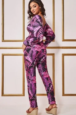 Women * Tropical Print Jumpsuit