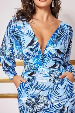 Women * Tropical Print Midi With Batwing Sleeves