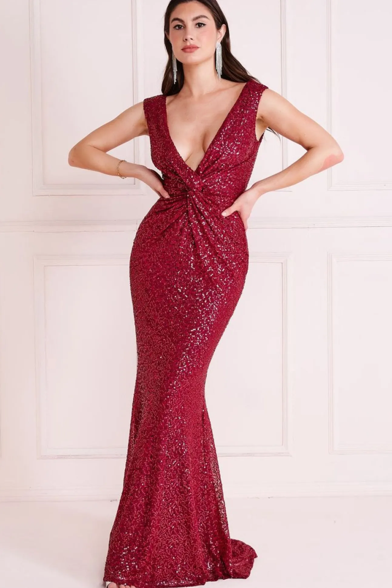 Women * Twisted Front Sequin Maxi