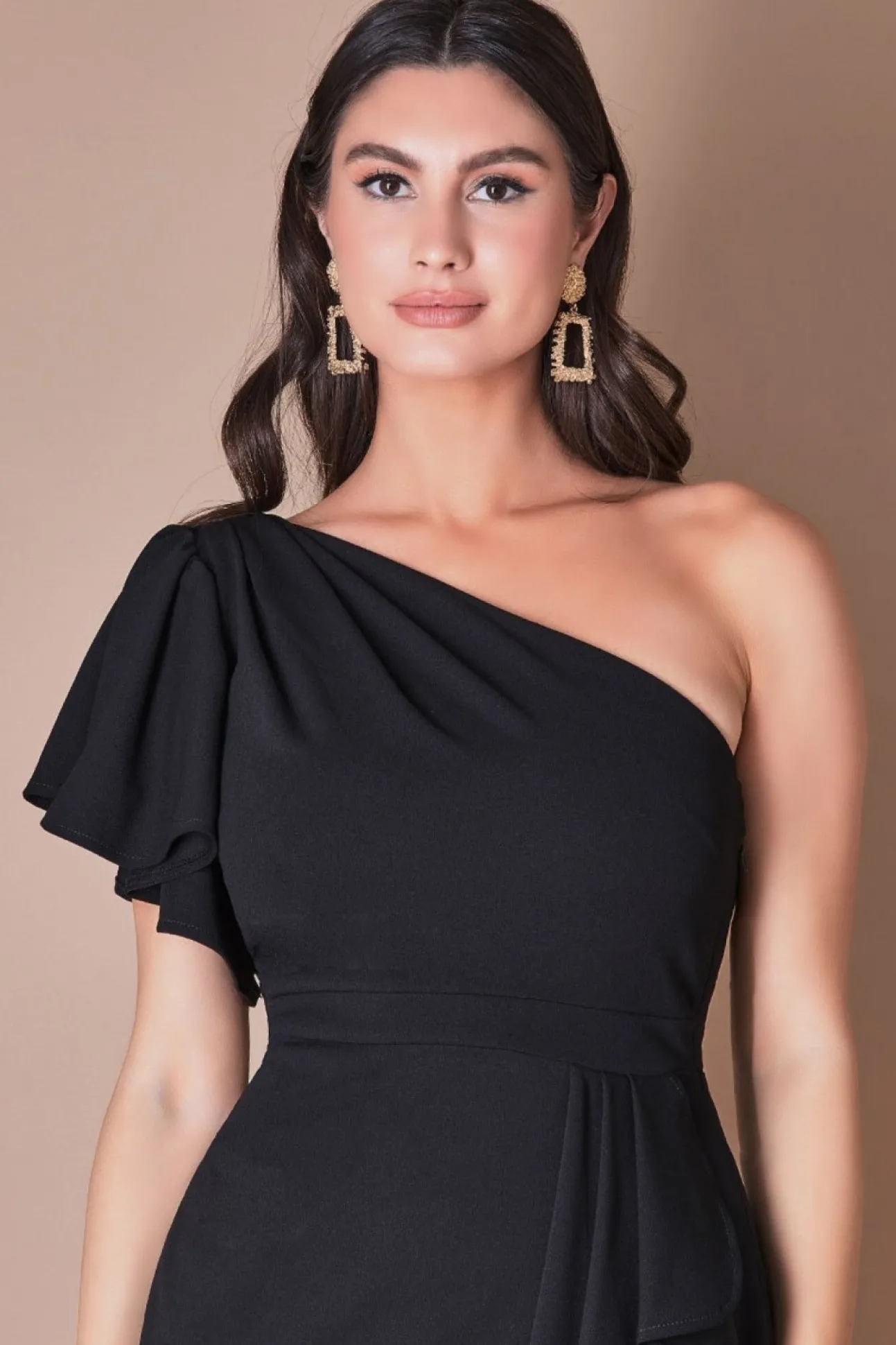 Women * Waterfall Sleeve Wrap Midi Dress