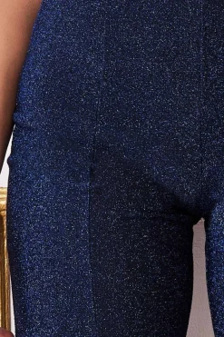 Women * Wide Leg Lurex Trouser - Royal Blue