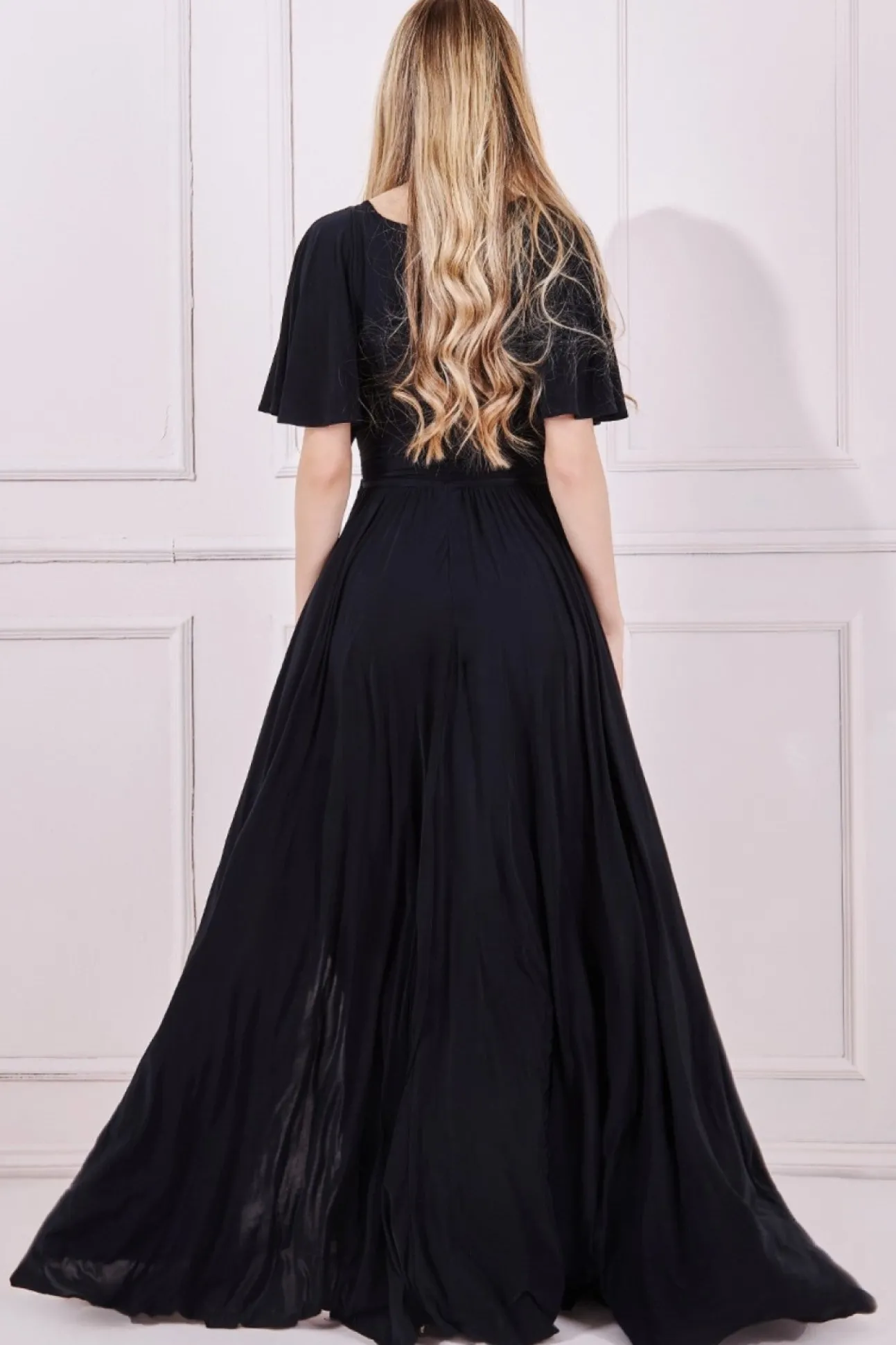 Women * Wrap Front Maxi With Flutter Sleeves