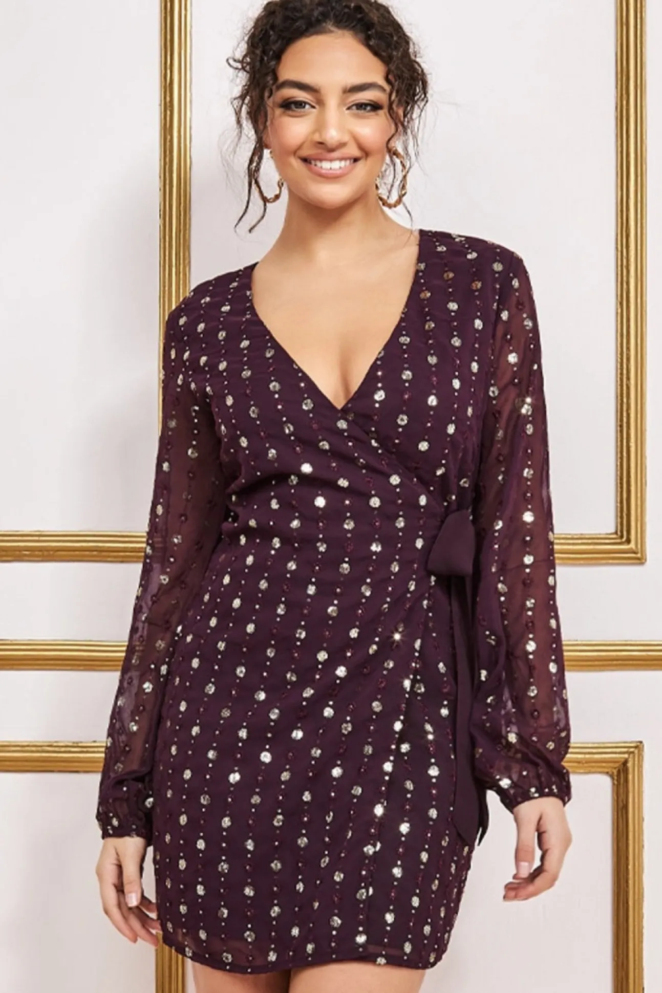 Women * Wrap Over Sequin Mini