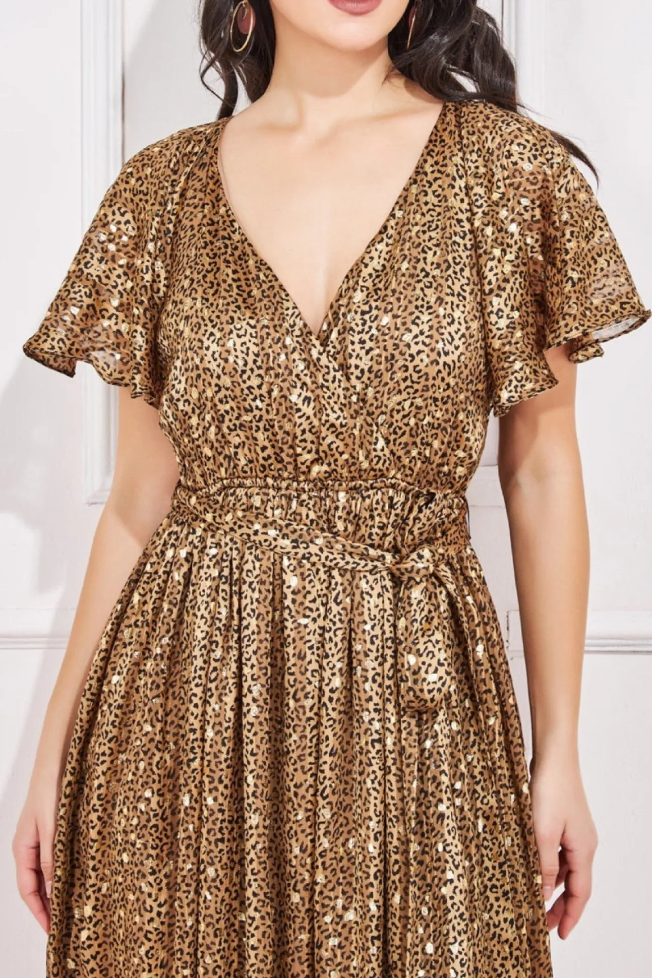 Women * Wrap Printed Chiffon Maxi Dress - Animal Print