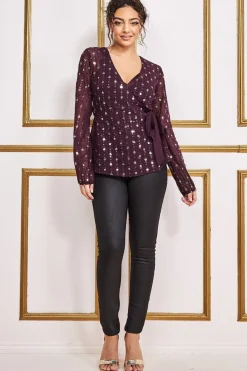 Women * Wrap Sequin Top With Cami