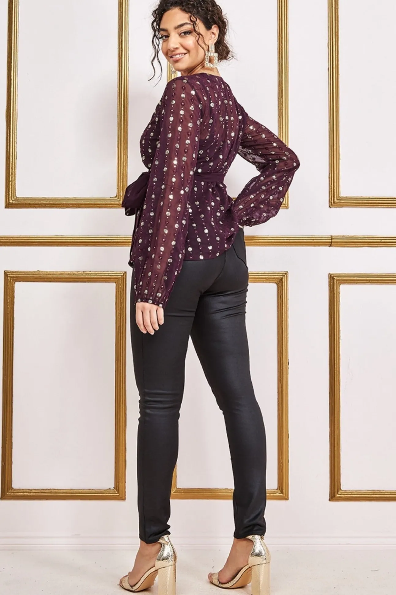 Women * Wrap Sequin Top With Cami