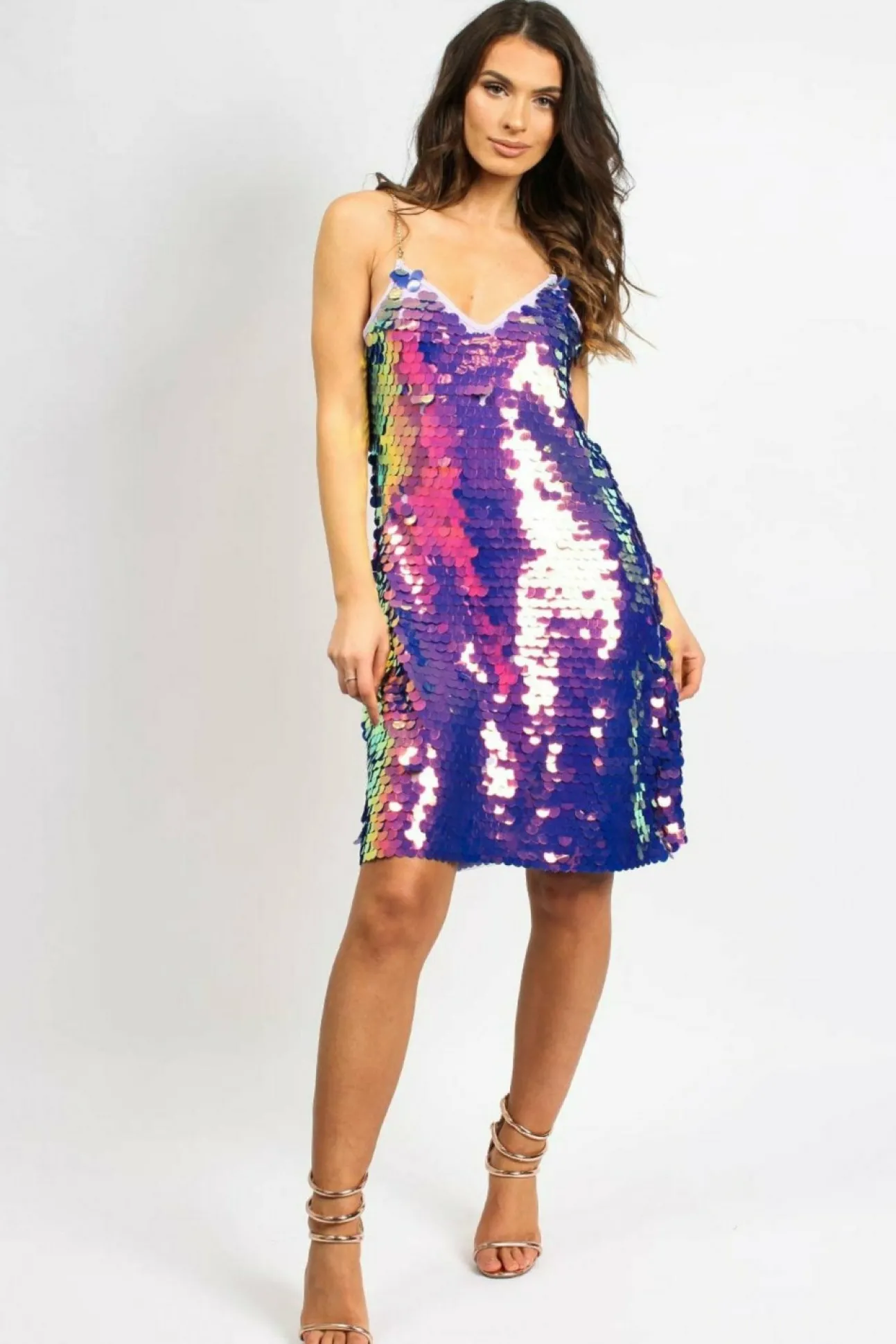 Women Aftershock London Multi Disc Sequin Cami Dress