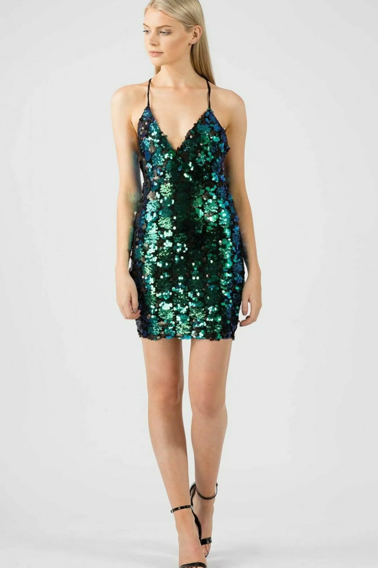 Women Aftershock London Mesh Sequin Wrap Dress