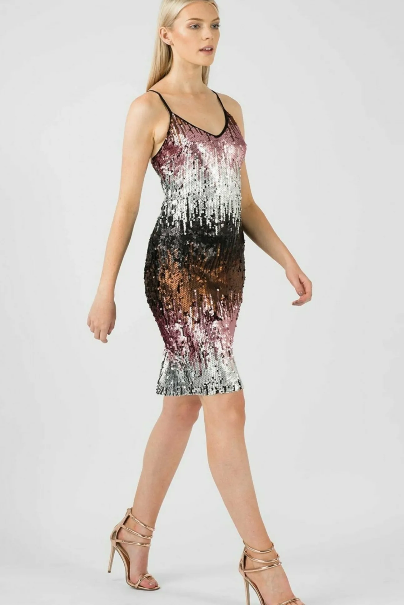 Women Aftershock London Ombre Sequin Midi Dress