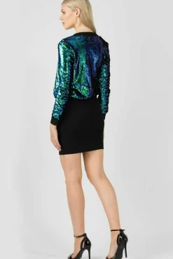 Women Aftershock London Sequin Bomber Jacket