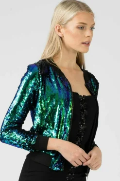 Women Aftershock London Sequin Bomber Jacket