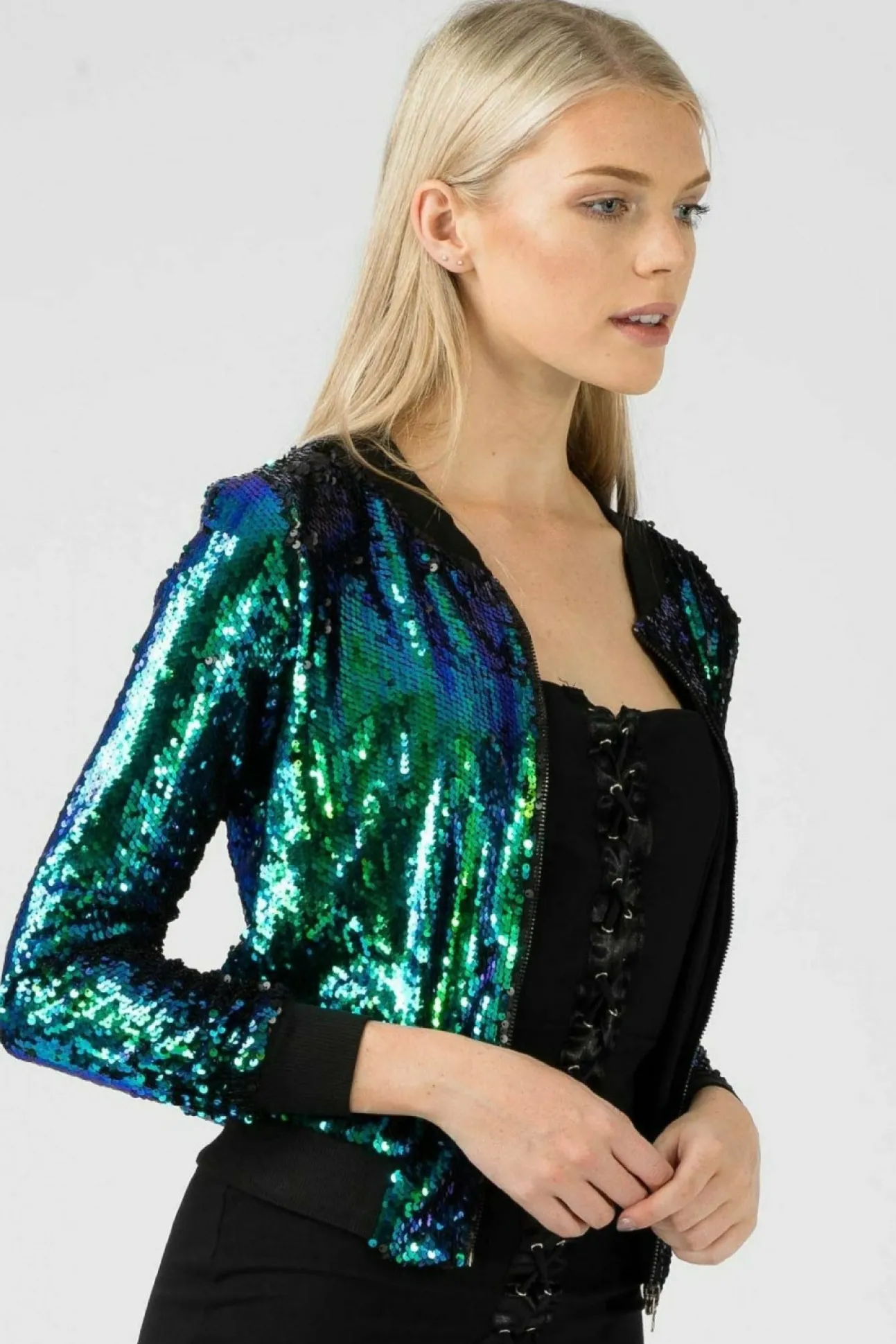 Women Aftershock London Sequin Bomber Jacket