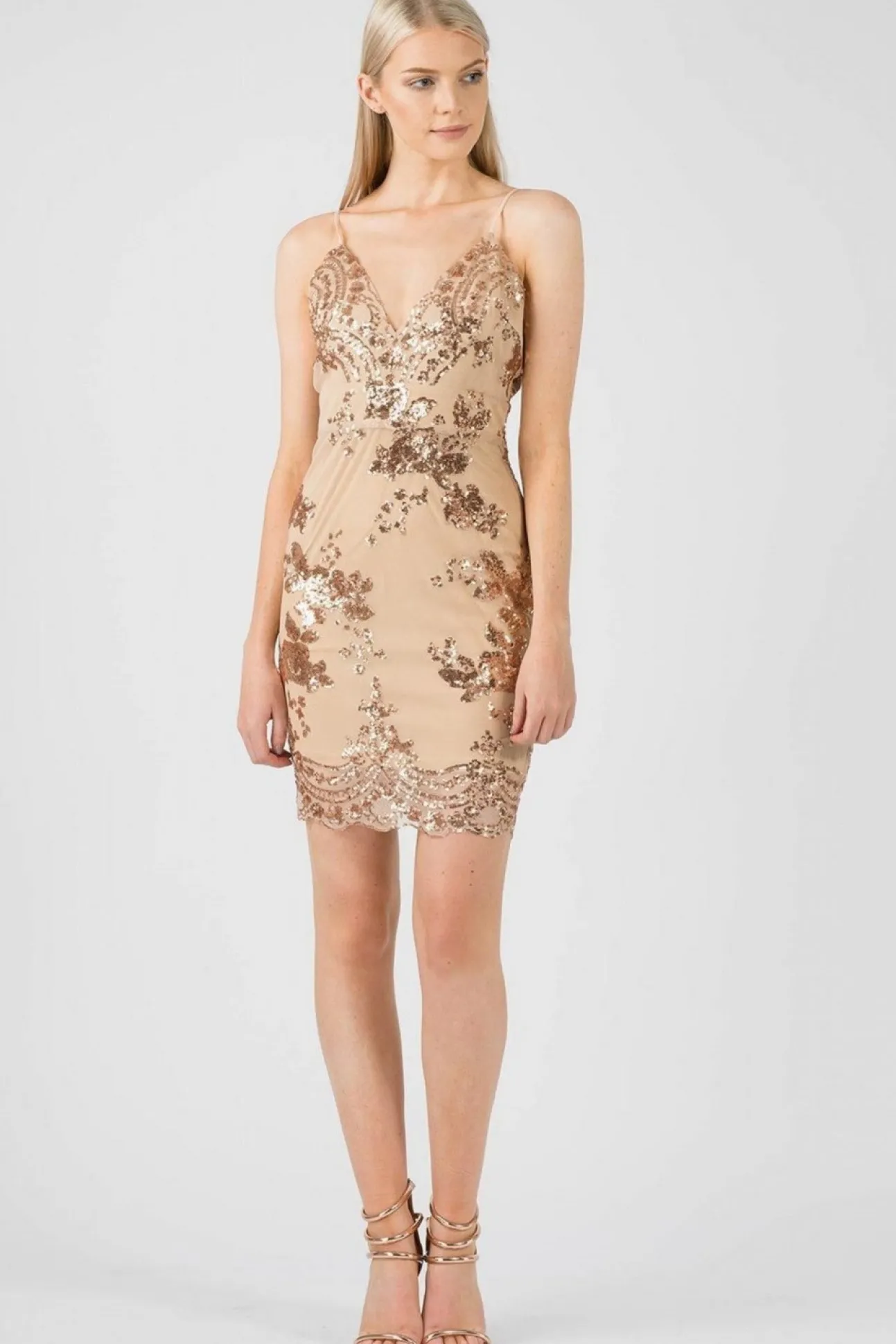 Women Aftershock London Sequin Mesh Cami Dress