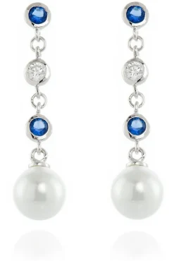 Women Cachet London Inge Earrings Pearl And Cz Platinum Plated