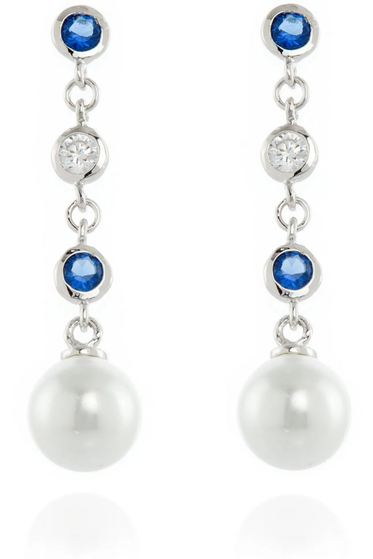 Women Cachet London Inge Earrings Pearl And Cz Platinum Plated