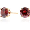 Women Cachet London Lana 8Mm Earrings Garnet Cz 18Ct Gold Plated