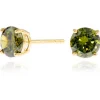 Women Cachet London Lana 6Mm Earrings Olivine Cz 18Ct Gold Plated