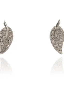 Women Cachet London Leafy Earrings Platinum Plated