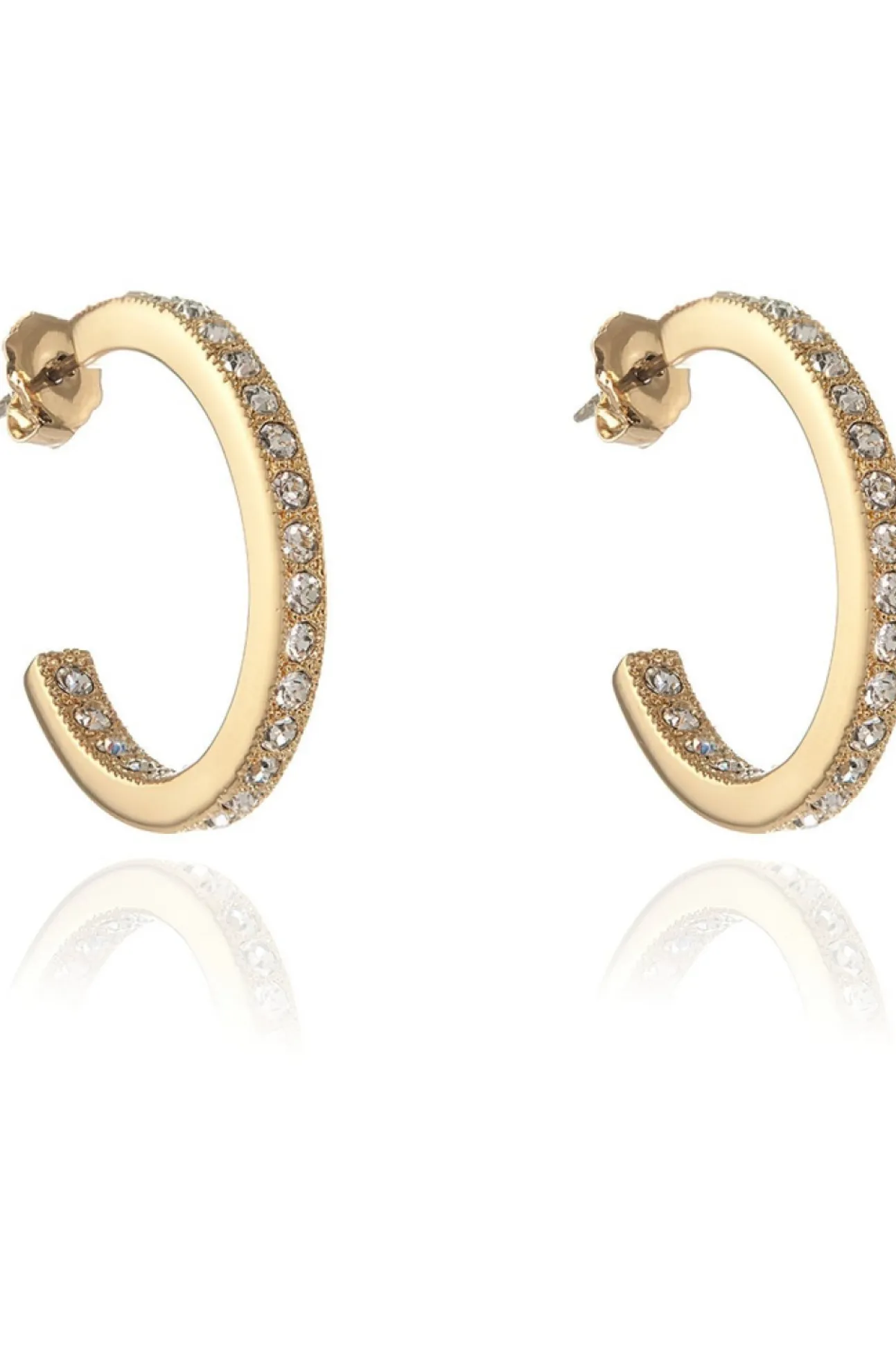 Women Cachet London Saga Large Hoop Earrings 18Ct Pleated