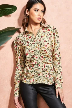 Women City Goddess Floral Print Shirt