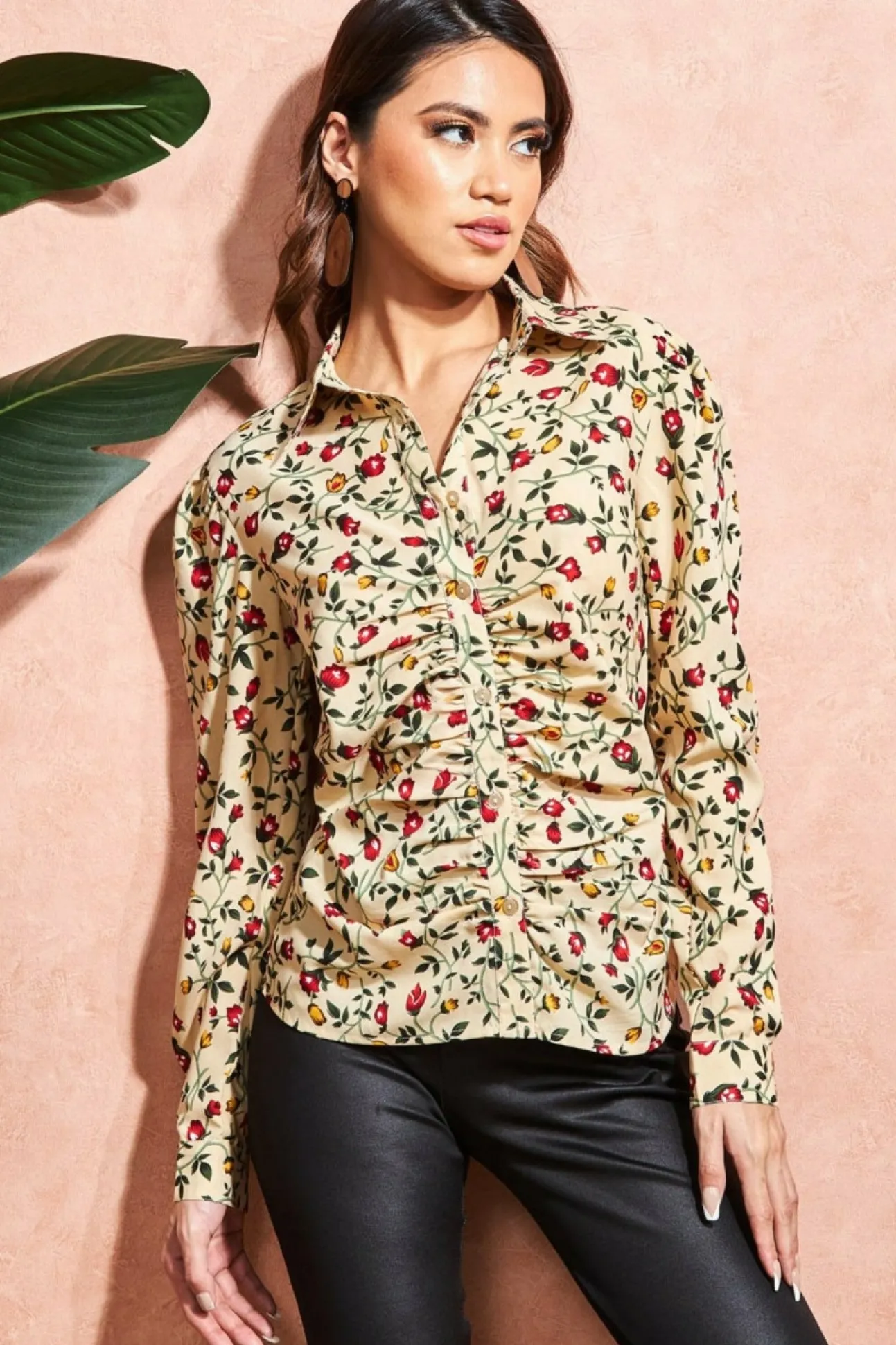 Women City Goddess Floral Print Shirt