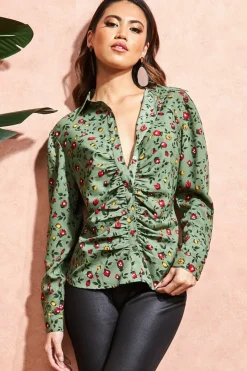 Women City Goddess Floral Print Shirt