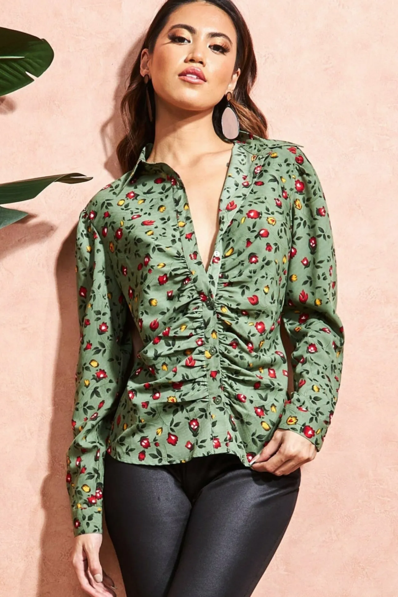Women City Goddess Floral Print Shirt