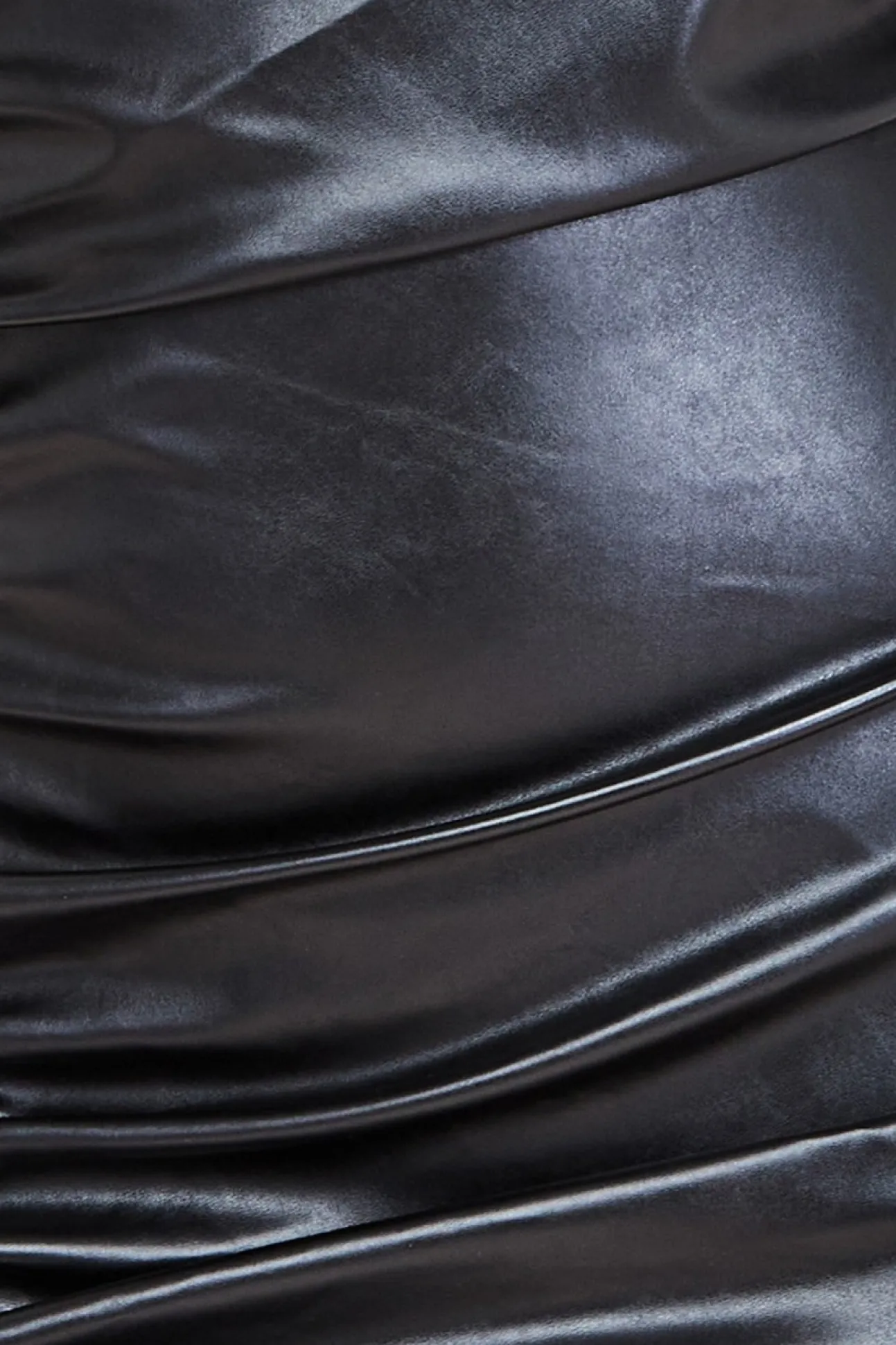 Women City Goddess One Shoulder Faux Leather Mini Dress