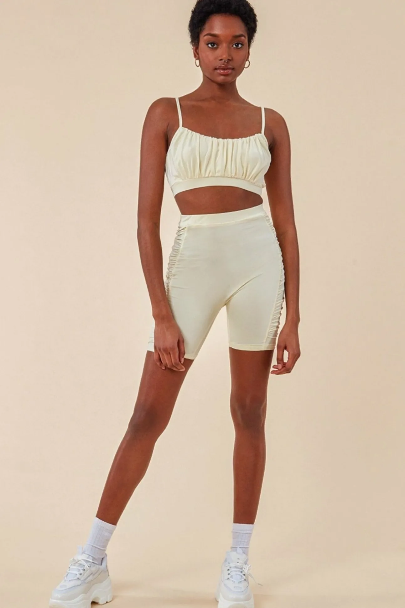 Women Cosmochic Side Detail Bralette & Cycle Short Set