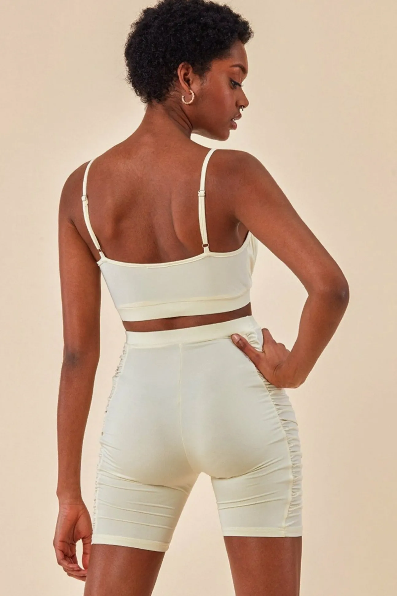 Women Cosmochic Side Detail Bralette & Cycle Short Set