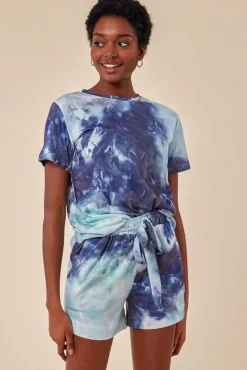 Women Cosmochic Tie-Dye Oversized T-Shirt & Short Set