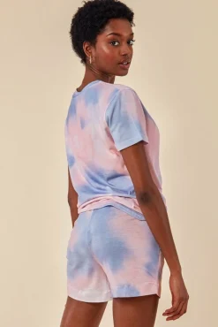 Women Cosmochic Tie-Dye Oversized T-Shirt & Short Set
