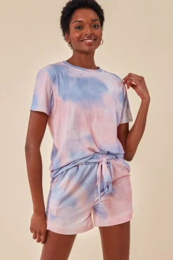 Women Cosmochic Tie-Dye Oversized T-Shirt & Short Set