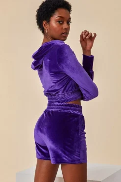 Women Cosmochic Velour Hoodie & Short Set