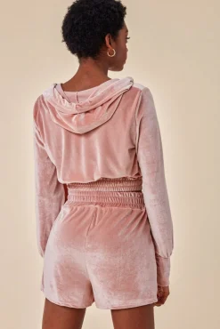 Women Cosmochic Velour Hoodie & Short Set