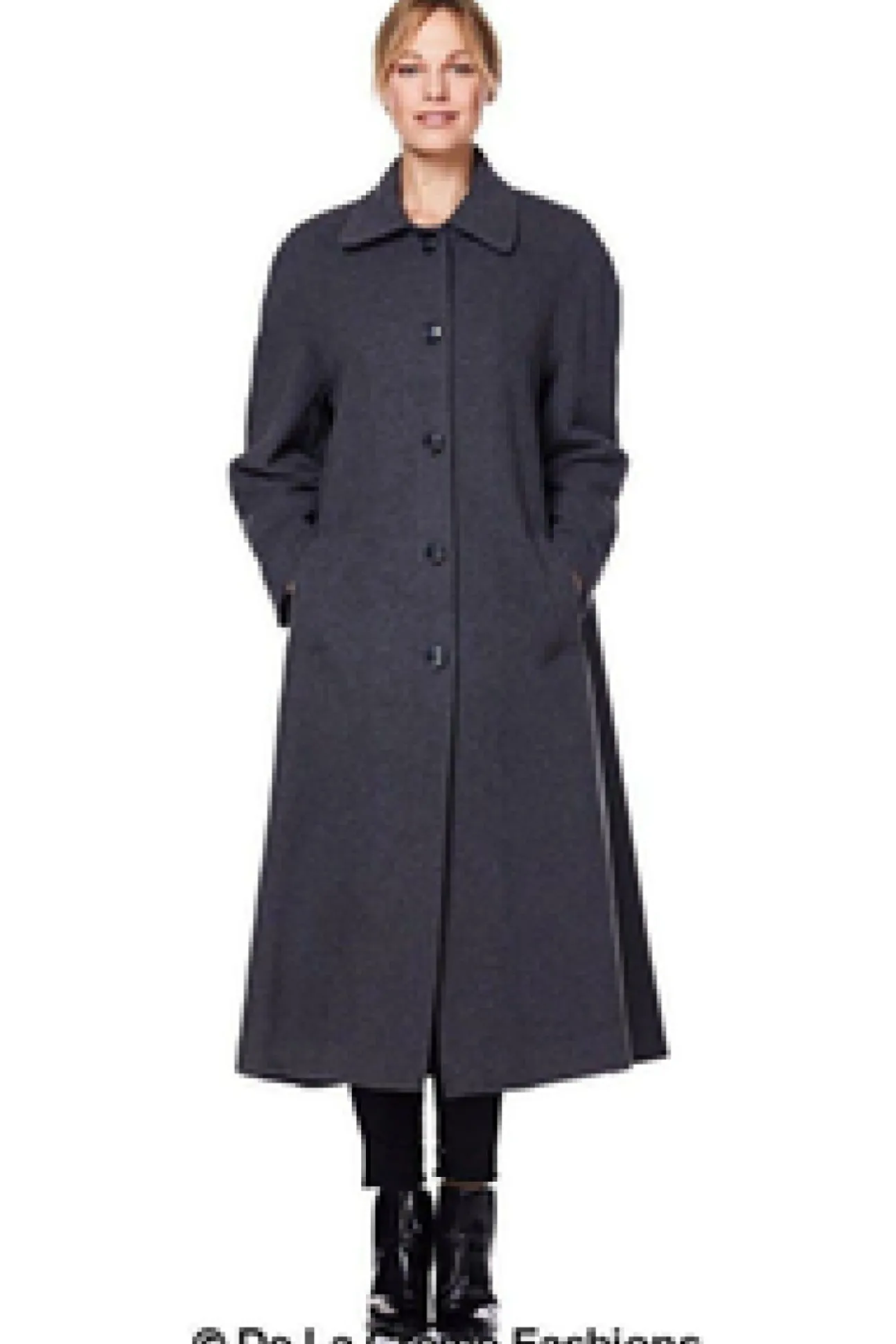 Women De La Creme Fashions Curve Wool Cashmere Blend Long Coat
