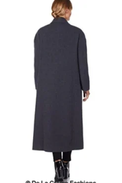 Women De La Creme Fashions Curve Wool Cashmere Blend Long Coat