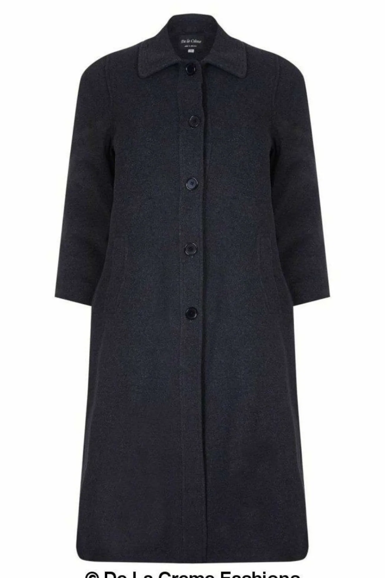Women De La Creme Fashions Curve Wool Cashmere Blend Long Coat